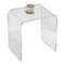 Acrylic End Table C-Shaped Lucite Side Table Clear for Living Room Bedroom Study